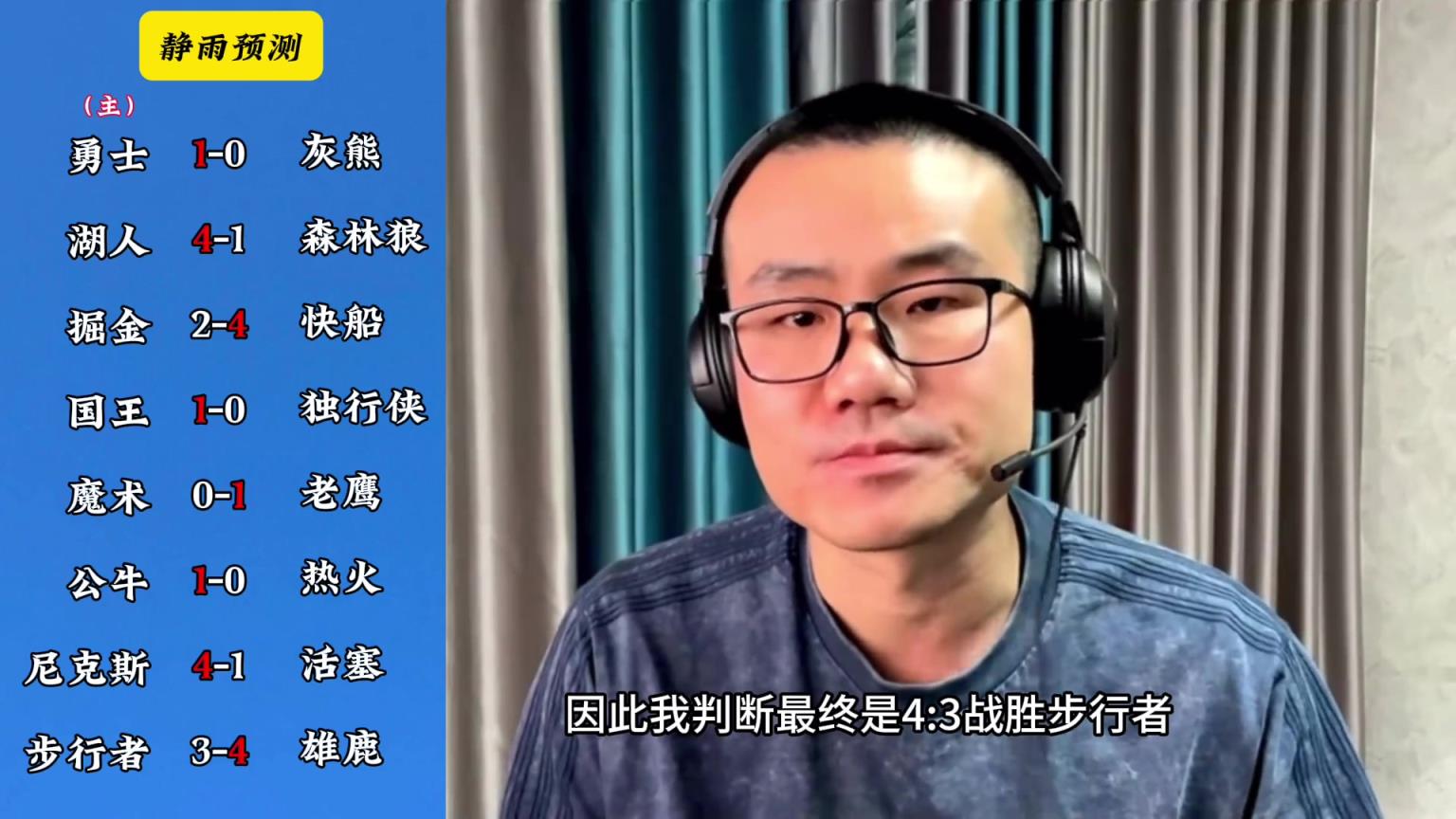 你同意嗎？靜雨對(duì)東西部季后賽球隊(duì)的預(yù)測(cè)：勇贏(yíng)熊 湖船尼鹿晉級(jí)